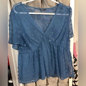 Plus v neck Swiss not blouse